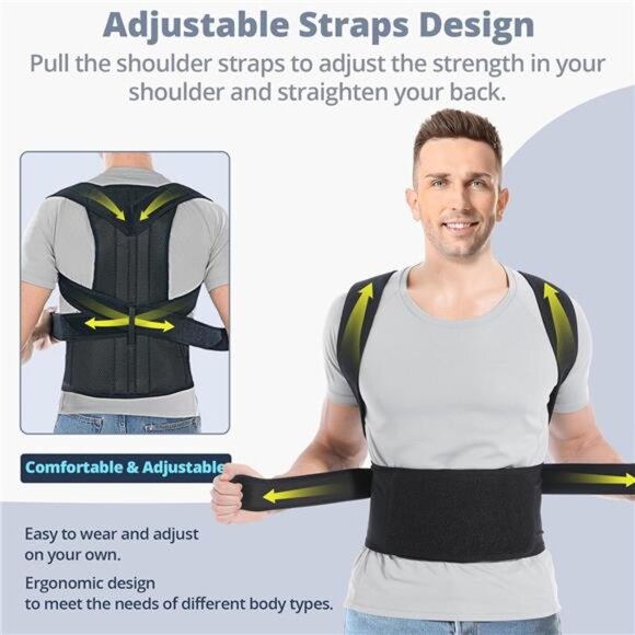 Back Brace Posture Corrector for Women and Men Back Lumbar Support Shoulder - Picture 5 of 7